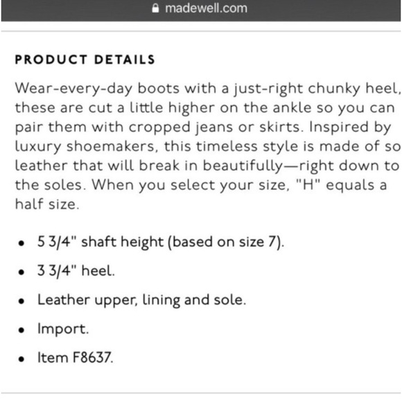 Madewell Sutton Zip Booties Size 7 - Picture 11 of 11